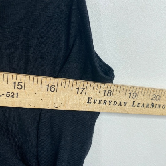 PACT Easy Wrap Dress S Organic Cotton Black Ruffle Beach Minimalist Lightweight - Picture 11 of 12